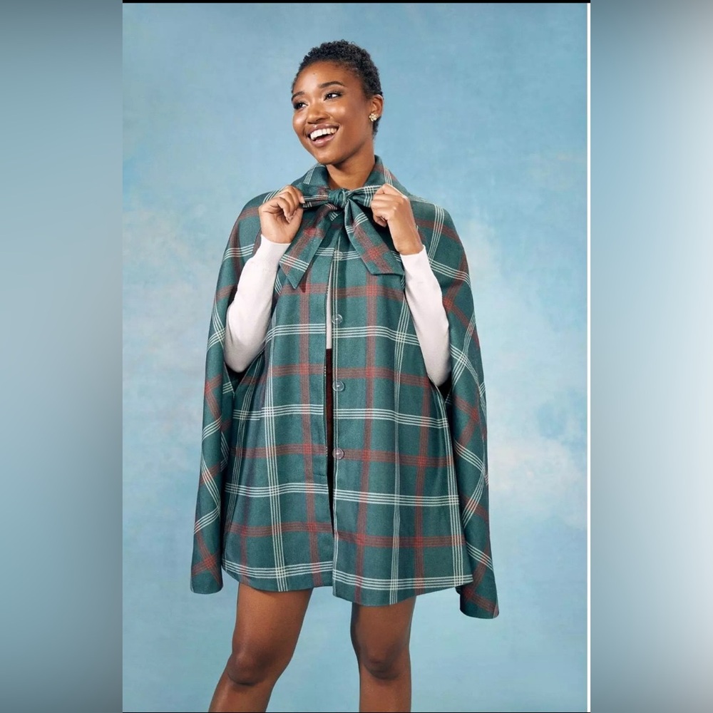 ModCloth x Collectif caroline poison check mate mystery cape size US 18